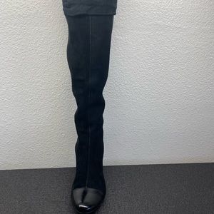 Boots, Ellen Tracy, Black velvet and leather, size 9 Women, used, good condition